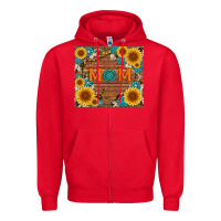 Red sunflower gemstone and mom with cowhide Zipper Hoodie - Artiststas