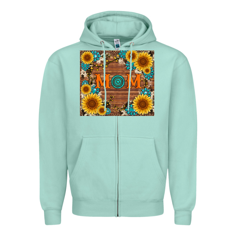 Sunflower Gemstone And Mom With Cowhide Zipper Hoodie by Artiststas | Teevron