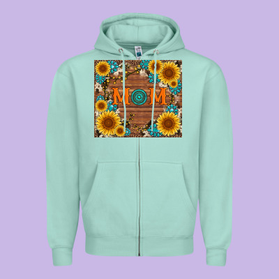 Sunflower Gemstone And Mom With Cowhide Zipper Hoodie Designed By Artiststas