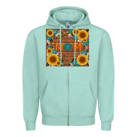 Seafoam sunflower gemstone and mom with cowhide Zipper Hoodie - Artiststas