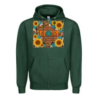 Sports Green sunflower gemstone and mom with cowhide Zipper Hoodie - Artiststas