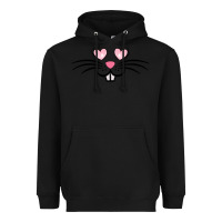 Black bunny face easter Heavyweight Hoodie - MaliasSmallBusiness