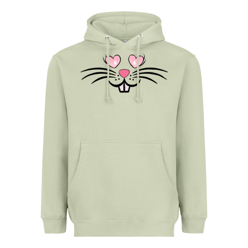 Bunny Face Easter Heavyweight Hoodie by MaliasSmallBusiness | Teevron