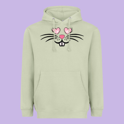 Bunny Face Easter Heavyweight Hoodie Designed By Maliassmallbusiness
