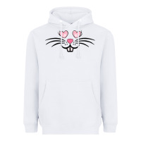White bunny face easter Heavyweight Hoodie - MaliasSmallBusiness