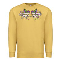 Antique Gold skeleton hands mardi gras Premium Sweatshirt - MaliasSmallBusiness