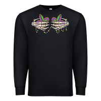 Black skeleton hands mardi gras Premium Sweatshirt - MaliasSmallBusiness