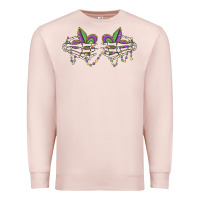 Pale Pink skeleton hands mardi gras Premium Sweatshirt - MaliasSmallBusiness