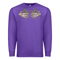 Purple skeleton hands mardi gras Premium Sweatshirt - MaliasSmallBusiness