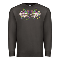 Smoke skeleton hands mardi gras Premium Sweatshirt - MaliasSmallBusiness