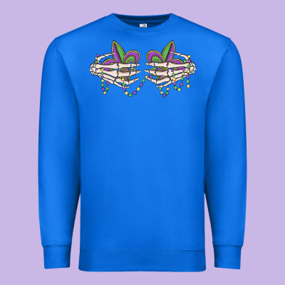 Skeleton Hands Mardi Gras Premium Sweatshirt Designed By Maliassmallbusiness
