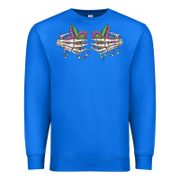 True Royal skeleton hands mardi gras Premium Sweatshirt - MaliasSmallBusiness