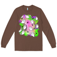 Chestnut ghost halloween patch Long Sleeve Tee - BundleAndBundleShop