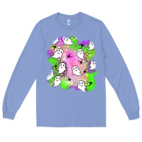 Colony Blue ghost halloween patch Long Sleeve Tee - BundleAndBundleShop