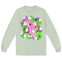 Matcha ghost halloween patch Long Sleeve Tee - BundleAndBundleShop