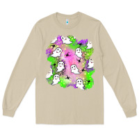 Mushroom ghost halloween patch Long Sleeve Tee - BundleAndBundleShop