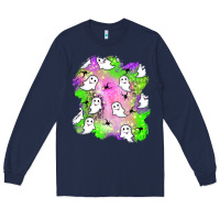 Navy ghost halloween patch Long Sleeve Tee - BundleAndBundleShop