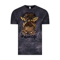 Cloud Black afro messy bun mom life Vintage Tee - HRA Design Shop
