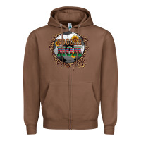 Chestnut soccer mom with serape and leopard Zipper Hoodie - Artiststas