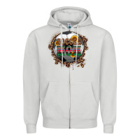 Dove Grey soccer mom with serape and leopard Zipper Hoodie - Artiststas