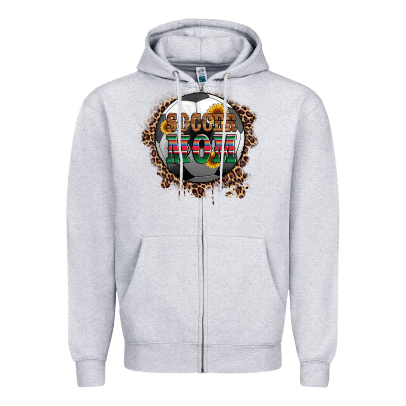 Soccer Mom With Serape And Leopard Zipper Hoodie by Artiststas | Teevron