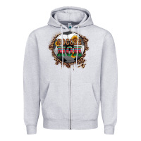 Heather Grey soccer mom with serape and leopard Zipper Hoodie - Artiststas