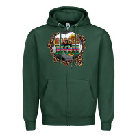 Sports Green soccer mom with serape and leopard Zipper Hoodie - Artiststas