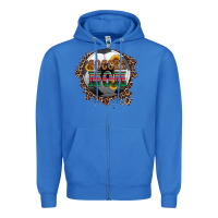 True Royal soccer mom with serape and leopard Zipper Hoodie - Artiststas