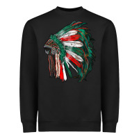 Black mexican flag indian headdress Heavyweight Sweatshirt - RanaPortraitStore
