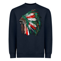 Navy mexican flag indian headdress Heavyweight Sweatshirt - RanaPortraitStore