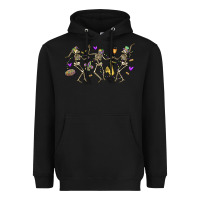 Black dancing skeletons mardi gras Heavyweight Hoodie - MaliasSmallBusiness