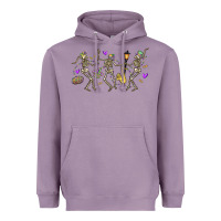 Lavender dancing skeletons mardi gras Heavyweight Hoodie - MaliasSmallBusiness