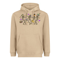 Mushroom dancing skeletons mardi gras Heavyweight Hoodie - MaliasSmallBusiness