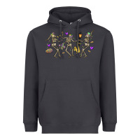 Smoke dancing skeletons mardi gras Heavyweight Hoodie - MaliasSmallBusiness