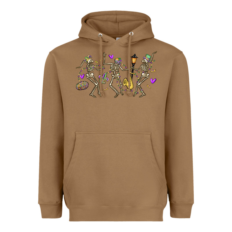 Dancing Skeletons Mardi Gras Heavyweight Hoodie by MaliasSmallBusiness | Teevron