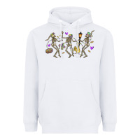 White dancing skeletons mardi gras Heavyweight Hoodie - MaliasSmallBusiness