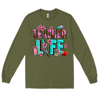 Army Green teacher life Long Sleeve Tee - AdoDesignShop
