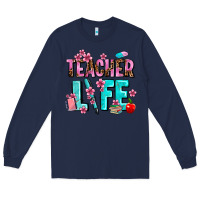 Navy teacher life Long Sleeve Tee - AdoDesignShop