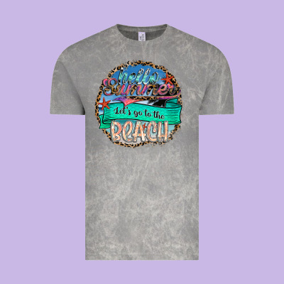 Hello Summer Let's Go To The Beach Vintage Tee Designed By Sublimationcraftshop