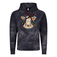 Cloud Black charolais calf with christmas lights baby cow Vintage Hoodie - RanaPortraitStore