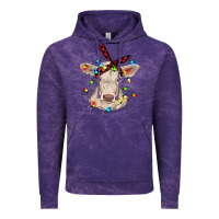 Cloud Purple charolais calf with christmas lights baby cow Vintage Hoodie - RanaPortraitStore