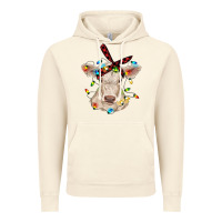 Vintage Artic charolais calf with christmas lights baby cow Vintage Hoodie - RanaPortraitStore