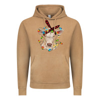 Vintage Camel charolais calf with christmas lights baby cow Vintage Hoodie - RanaPortraitStore