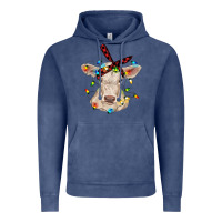 Vintage Denim charolais calf with christmas lights baby cow Vintage Hoodie - RanaPortraitStore