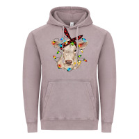 Vintage Zinc charolais calf with christmas lights baby cow Vintage Hoodie - RanaPortraitStore