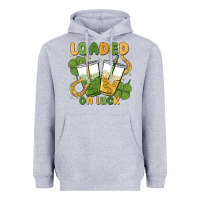 Heather Grey loaded on luck Heavyweight Hoodie - MaliasSmallBusiness