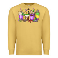 Antique Gold mardi gras coffee cups Premium Sweatshirt - MaliasSmallBusiness
