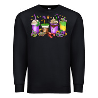 Black mardi gras coffee cups Premium Sweatshirt - MaliasSmallBusiness