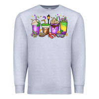 Heather Grey mardi gras coffee cups Premium Sweatshirt - MaliasSmallBusiness