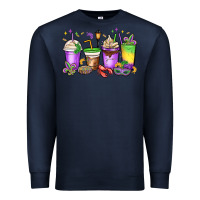 Navy mardi gras coffee cups Premium Sweatshirt - MaliasSmallBusiness